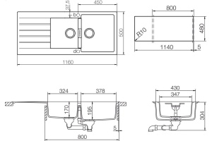 Мойка  Signus 80D  Cristadur поларис - 2
