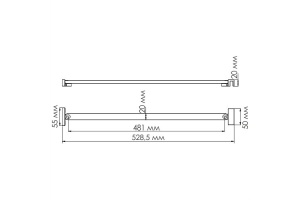 D103 Фиксатор/Перекладина для обратной панели 10H06 10H07, L=500 - 2