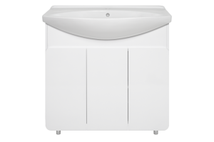 Тумба с раковиной Misty Чегет 85 белая глянцевая