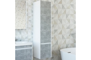 Шкаф-пенал Sanflor Калипсо R, белый, ателье светлый