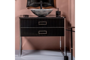 Тумба под раковину чашу Boheme Armadi Art Monaco 100 черный глянец - хром