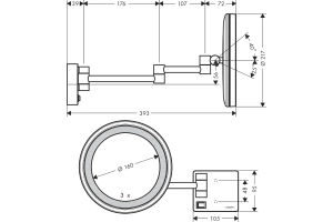 Косметическое зеркало Hansgrohe AddStoris с подсветкой шлифованный черный хром - 2