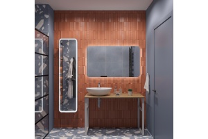 Мебель для ванной DIWO Элиста 120 светлое дерево, с раковиной Moduo 55 Leaf