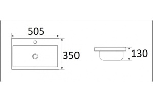Раковина встраиваемая CeramaLux N 50.5 см белый (9595-50) - 2