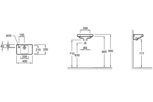 Рукомойник Jacob Delafon Odeon Up E4759G 40 см - 2