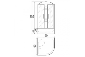 Душевая кабина с поддоном River Nara light 90/44 MT (10000003575) - 2
