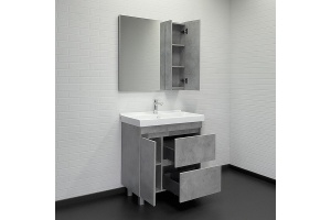 Тумба с раковиной Comforty Осло 80 бетон светлый - 3