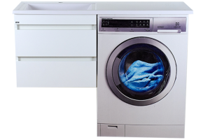 Тумба под стиральную машину Misty Фостер 55 белая глянцевая