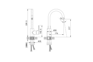 Смеситель IDDIS Cuba для кухонной мойки CUBSBFJi05 - 2