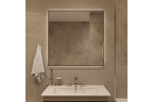 Зеркало DIWO Элиста 100x100 черное, с подсветкой сенсорной, квадратное, в скандинавском стиле - 3