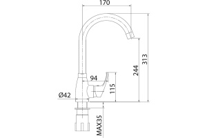 Смеситель Milardo Meal M07SB0JM05 для кухонной мойки - 3