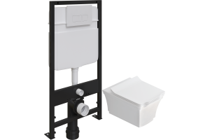 Комплект Унитаз подвесной STWORKI Хадстен SETK3304-0616-001-1-6000 с микролифтом + Система инсталляции для унитазов EWRIKA ProLT 0026-2020 с белой кнопкой смыва 0042