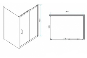 Душевой уголок RGW Passage PA-74B 160x100 профиль черный стекло прозрачное - 3