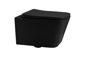 Подвесной унитаз Abber Rechteck черный матовый с сиденьем микролифт