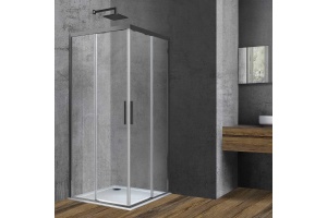 Душевой уголок Vincea Soft 90х90 профиль темный хром стекло прозрачное