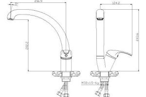 Смеситель для кухонной мойки Rossinka  хром (Y35-23U) - 2