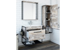 Шкаф-пенал Sanflor Бруклин R бетон пайн, экзотик - 3