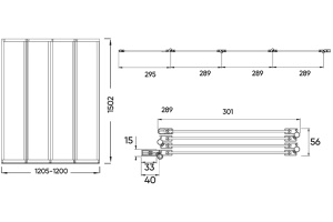 Шторка на ванну Veconi Palau PL-74BR 120 см, профиль черный - 3