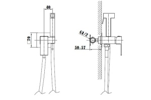 Гигиенический душ Vincea со смесителем черный - 3