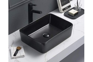 Раковина накладная CeramaLux NC 47 см матовый черный (7050MB)
