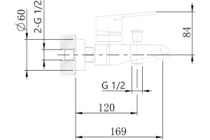 Смеситель Agger Right A2910000 для ванны с душем - 2