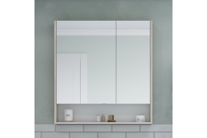 Зеркало-шкаф Aquaton Сканди 90 белый - светлое дерево - 3