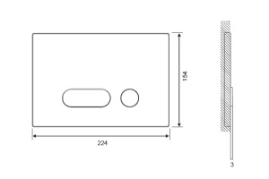 Кнопка смыва Cersanit Intera P-BU-INT/Blg/Gl стеклянная, черная глянцевая - 2