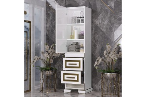 Шкаф-пенал Opadiris Оникс L золотая патина - 2