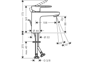 Смеситель для раковины Hansgrohe Vernis Blend с донным клапаном чёрный матовый - 2