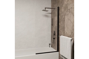 Шторка на ванну RGW Screens SC-109B 60x150 профиль черный стекло прозрачное