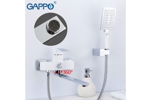 Смеситель для ванны с изливом 35см и переключателем в корпусе белый/хром G2207-7