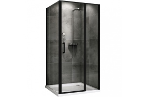 Душевой уголок Abber Sonnenstrand 100х85 черный стекло прозрачное
