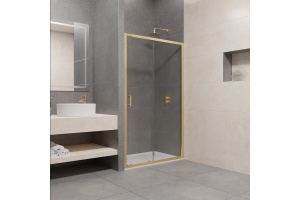 Душевая дверь 140*195 RGW PA-14 G Золото/Прозрачное/6 мм (138-142) (EasyClean)