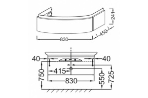Тумба под раковину Jacob Delafon Presquile 83 см (EB1100-G1C) - 3