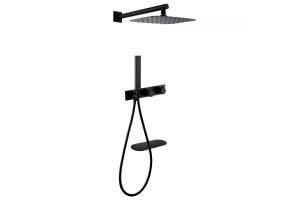 Душевой комплект Abber Rund с термостатом черный матовый