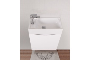 LIBERTY База под раковину подвесная с одной распашной дверцей, Bianco Lucido, 400x220x500, Liberty-400-1D-SO-BL-L - 3