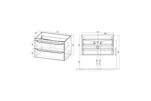 Тумба с раковиной Vincea Fine 80 темное дерево - 2