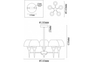 Люстра на штанге MyFar Silvia MR1300-5P - 3