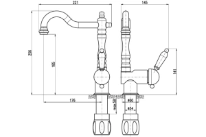 Смеситель для кухни Rav Slezak Labe черный матовый - золото - 2