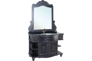 Зеркало Bellezza Аврора 115 черное патина серебро - 2