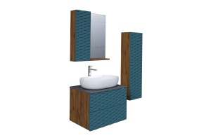 Шкаф пенал для ванной Grossman АЛЬБА веллингтон/бриз (303010) - 3