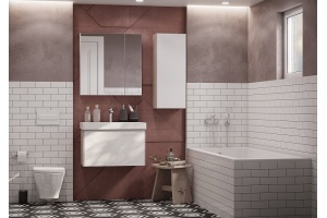 Комплект мебели Aquaton Асти 70 белый-светлое дерево