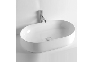 KERASAN F10 Раковина накладная 70х44 см, без отв под смеситель, цвет белый