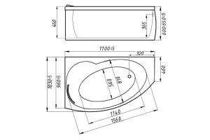 Ванна из искусственного камня Фэма Милана 170 R - 2