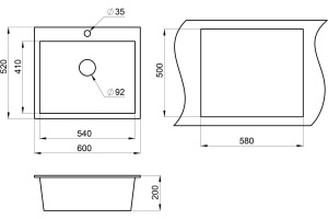 Мойка кухонная Granula GR-6001 песок - 2