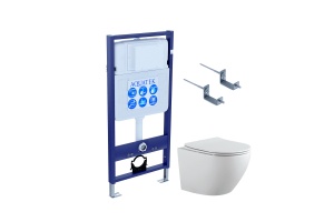 Set AQUATEK ЕВРОПА-KKI2 (рама AQUATEK Standard INS-0000012+звукоизоляционная прокладка+крепеж KKI-0000002+унитаз ЕВРОПА AQ1901-00+тонкое сиденье с ме