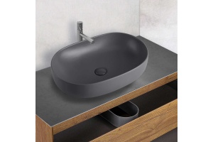 Накладная раковина Vincea 60х41 серая матовая - 2