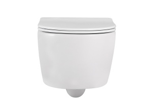 Унитаз подвесной Abber Bequem безободковый с сиденьем микролифт белый - 3