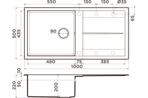 Мойка кухонная Omoikiri Sumi 100 белая - 3