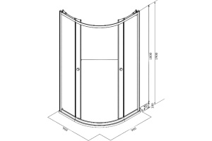 Душевой уголок Parly ZF91 90x90, с поддоном, профиль белый, стекло матовое - 2
